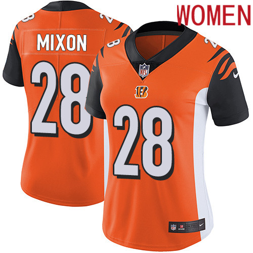 2019 Women Cincinnati Bengals #28 Mixon orange Nike Vapor Untouchable Limited NFL Jersey